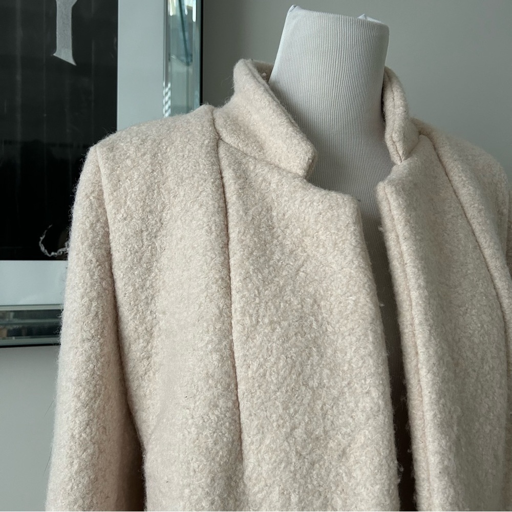 Open Front Wool Coat - Picture 3 of 10